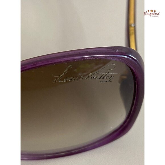 Authentic LOUIS VUITTON Violet Glitter Oversized Square Gina Sunglasses - Z0533W - Picture 2 of 12